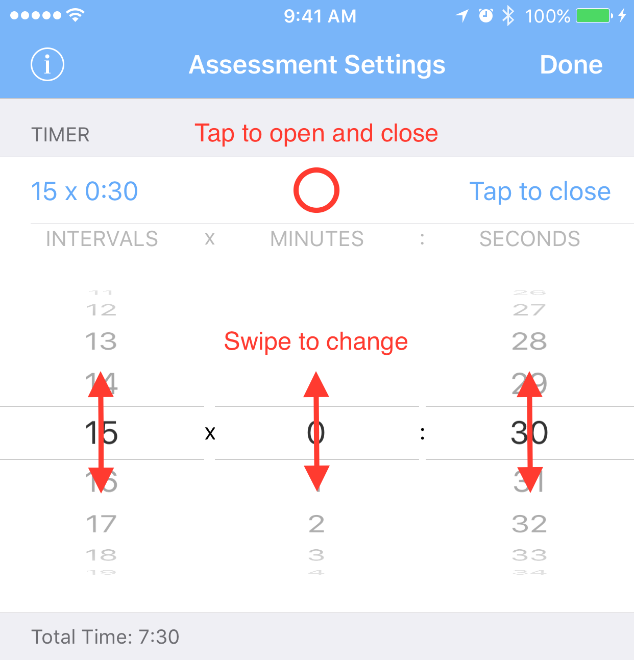 Screenshot demonstrating how to change the timer