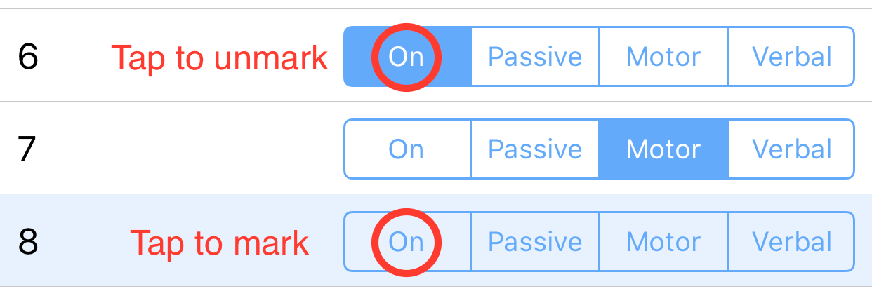 Screenshot demonstrating how to mark and unmark observation